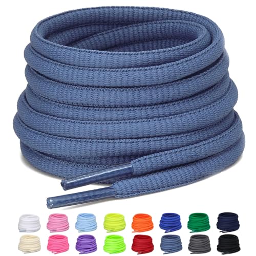 Puzeam 2 Paar halb runde Schnürsenkel, 6mm ovale Athletische Schnürsenkel für Sneaker, Laufschuhe, Sportschuhe - Schuhbänder 16 Farben - Blaugrau 140 Puzeam 2 Paar halb runde Schnürsenkel, 6mm ovale Athletische Schnürsenkel für Sneaker, Laufschuhe, Sportschuhe - Schuhbänder 16 Farben - Blaugrau 140 von Puzeam