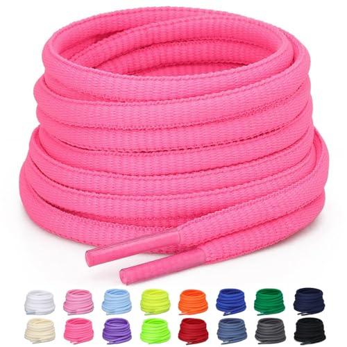 Puzeam 2 Paar halb runde Schnürsenkel, 6mm ovale Athletische Schnürsenkel für Sneaker, Laufschuhe, Sportschuhe - Schuhbänder 16 Farben - Heißes Rosa 100 Puzeam 2 Paar halb runde Schnürsenkel, 6mm ovale Athletische Schnürsenkel für Sneaker, Laufschuhe, Sportschuhe - Schuhbänder 16 Farben - Heißes Rosa 100 von Puzeam