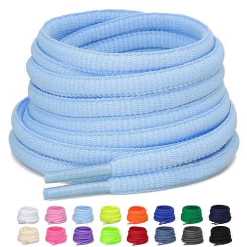 Puzeam 2 Paar halb runde Schnürsenkel, 6mm ovale Athletische Schnürsenkel für Sneaker, Laufschuhe, Sportschuhe - Schuhbänder 16 Farben - Hellblau 80 Puzeam 2 Paar halb runde Schnürsenkel, 6mm ovale Athletische Schnürsenkel für Sneaker, Laufschuhe, Sportschuhe - Schuhbänder 16 Farben - Hellblau 80 von Puzeam