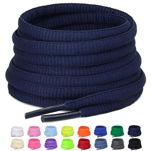 Puzeam 2 Paar halb runde Schnürsenkel, 6mm ovale Athletische Schnürsenkel für Sneaker, Laufschuhe, Sportschuhe - Schuhbänder 16 Farben - Marineblau 160 Puzeam 2 Paar halb runde Schnürsenkel, 6mm ovale Athletische Schnürsenkel für Sneaker, Laufschuhe, Sportschuhe - Schuhbänder 16 Farben - Marineblau 160 von Puzeam
