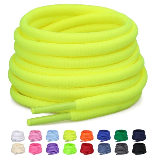Puzeam 2 Paar halb runde Schnürsenkel, 6mm ovale Athletische Schnürsenkel für Sneaker, Laufschuhe, Sportschuhe - Schuhbänder 16 Farben - Neongelb 80 Puzeam 2 Paar halb runde Schnürsenkel, 6mm ovale Athletische Schnürsenkel für Sneaker, Laufschuhe, Sportschuhe - Schuhbänder 16 Farben - Neongelb 80 von Puzeam