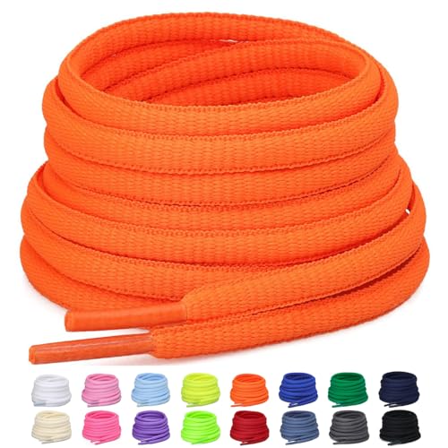 Puzeam 2 Paar halb runde Schnürsenkel, 6mm ovale Athletische Schnürsenkel für Sneaker, Laufschuhe, Sportschuhe - Schuhbänder 16 Farben - Orange 80 Puzeam 2 Paar halb runde Schnürsenkel, 6mm ovale Athletische Schnürsenkel für Sneaker, Laufschuhe, Sportschuhe - Schuhbänder 16 Farben - Orange 80 von Puzeam