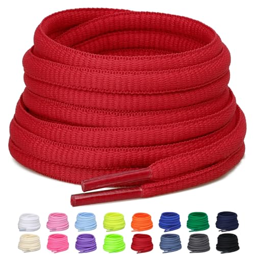 Puzeam 2 Paar halb runde Schnürsenkel, 6mm ovale Athletische Schnürsenkel für Sneaker, Laufschuhe, Sportschuhe - Schuhbänder 16 Farben - Rot 80 Puzeam 2 Paar halb runde Schnürsenkel, 6mm ovale Athletische Schnürsenkel für Sneaker, Laufschuhe, Sportschuhe - Schuhbänder 16 Farben - Rot 80 von Puzeam