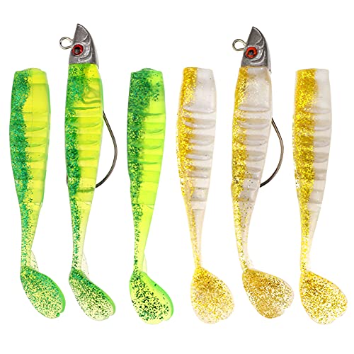 6 Stück Weichfischköder mit abnehmbarem Gewichtsköderkopf, Sandaal 12cm 33g Silber sinkender Köder mit T-Schwanz Weichfischköder, Bionic Soft Silikon Köderköder für Süßwasser, Salzwasser 6 Stück Weichfischköder mit abnehmbarem Gewichtsköderkopf, Sandaal 12cm 33g Silber sinkender Köder mit T-Schwanz Weichfischköder, Bionic Soft Silikon Köderköder für Süßwasser, Salzwasser von Pwsap