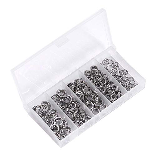 Fischen Split Rings Tackle Heavy Duty Edelstahl Solid Lures Double Loop Köder Set mit Aufbewahrungsbox Fishinghook Fischen Split Rings Tackle Heavy Duty Edelstahl Solid Lures Double Loop Köder Set mit Aufbewahrungsbox Fishinghook von Pwshymi