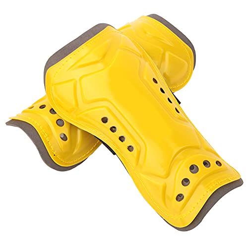 Fußball-Schienbeinschoner, Verstellbarer und Luftdurchlässiger Fußball-Beinschutz für den Kindersport (Gelb) von Pwshymi