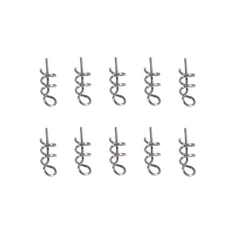 Pwshymi 100PCS/Bag Angelköder Spring Twist Lock Angelhaken Zentrierstift für Weichköder von Pwshymi