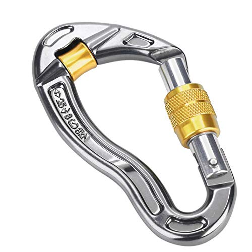 Pwshymi 25KN Karabiner Drehverschluss Und Schwerlast Karibiker Kletterkarabiner Auto Locking Karabinerhaken für Erholung im Freien(Gelb) von Pwshymi