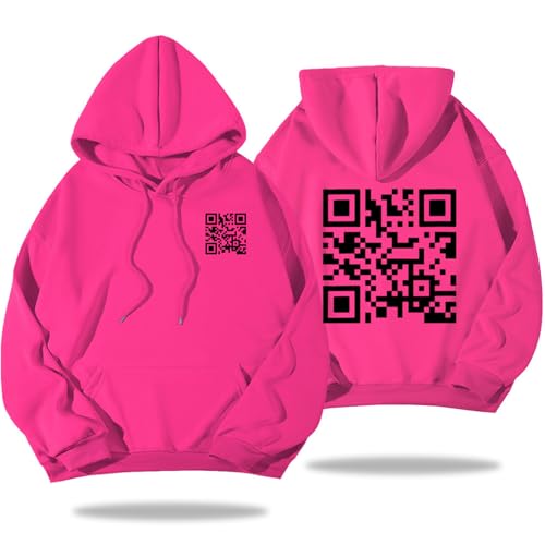 Pwzoax Funny Fu Qr Code Hoodie, Fu Qr Code Sweatshirt, Qr Scan Code Joke Funny Hoodie Unisex (Rose Red1,S) von Pwzoax