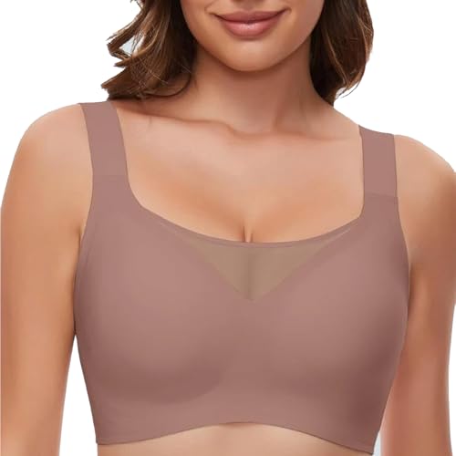 Pwzoax Nulalift Anti Sagging Bras for Older Women, Nulalift Breathable Seamless Bra Everyday Bra for Women (Coffee,L) von Pwzoax