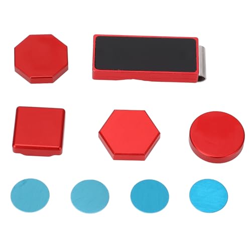 Pyhodi 4-teilige Magnetische Billard-Kreidebox, Aluminium-Pool-Queue-Kreidehalter-Set mit Magnetclip, Tragbarer Mini-Kreidekoffer für Billardtisch-Enthusiasten (Rot) von Pyhodi