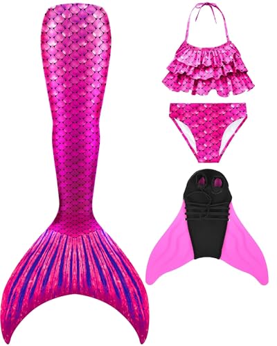 Pyjacos Meerjungfrauenflosse Mädchen Neuer Mermaid Tail, 4 Stück Set,FenM38-150 von Pyjacos