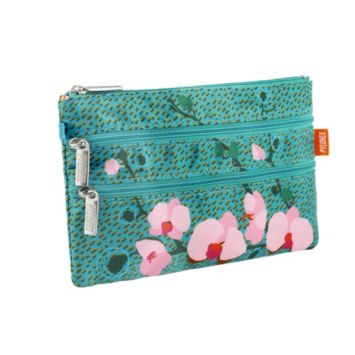 Pylones, Tasche mit 3 Reißverschlüssen – Palette 20 x 13 x 1 cm Polyester – Orchideenblau, blau, Tasche Pylones, Tasche mit 3 Reißverschlüssen – Palette 20 x 13 x 1 cm Polyester – Orchideenblau, blau, Tasche von Pylones