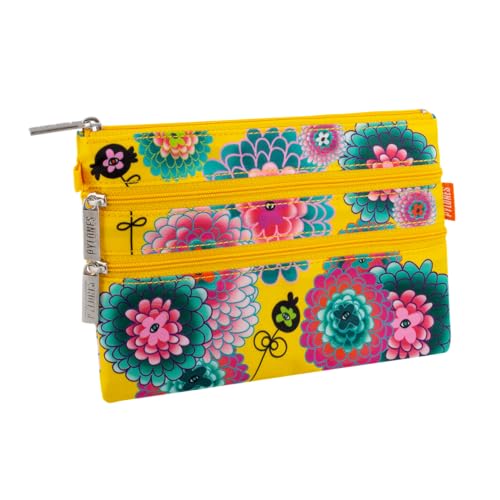 Pylones, Tasche mit 3 Reißverschlüssen – Palette 20 x 13 x 1 cm Polyester – Dahlia, gelb, one size, Klassisch Pylones, Tasche mit 3 Reißverschlüssen – Palette 20 x 13 x 1 cm Polyester – Dahlia, gelb, one size, Klassisch von Pylones