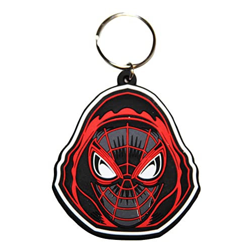 Pyramid International Unisex Spider-Man Miles Morales (Hooded) Rubber Keychain Schlüsselbund, Multi, One Size von Pyramid International