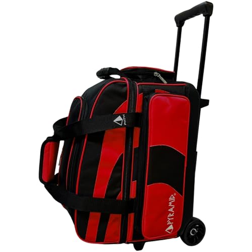 Pyramid Path Pro Deluxe Bowlingtasche mit Doppelrollen, Schwarz/Rot, 17358 Pyramid Path Pro Deluxe Bowlingtasche mit Doppelrollen, Schwarz/Rot, 17358 von Pyramid