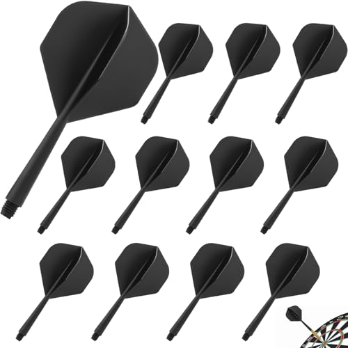 Pyroclasia 12 STK Darts Flights mit Schäfte Stabil Darts Zubehör Fusion Flights Dart Flyer mit Schaft Integrierte Festen Flights Kunststoff Dartschäfte Shaft Flight System Kombi(2BA) (Schwarz) Pyroclasia 12 STK Darts Flights mit Schäfte Stabil Darts Zubehör Fusion Flights Dart Flyer mit Schaft Integrierte Festen Flights Kunststoff Dartschäfte Shaft Flight System Kombi(2BA) (Schwarz) von Pyroclasia