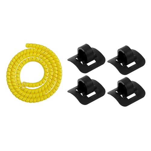 Pyugxab 1 x Spiralschlauch für M365 Pro, Gelb und 4 Kabelbinderschnallen für Elektro-Scooter von Pyugxab