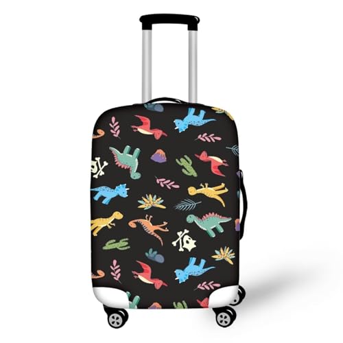 Pzuqiu Gepäckabdeckung, elastisch, waschbar, Koffer-Schutz, stilvolle Reisekoffer-Abdeckung für Kinder und Erwachsene, Bunte Dinosaurier, XL (29-32 inch suitcase) von Pzuqiu