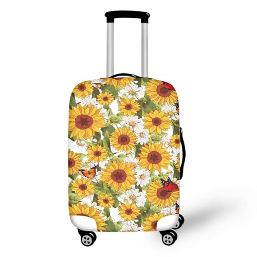 Pzuqiu Gepäckabdeckung, elastisch, waschbar, Koffer-Schutz, stilvolle Reisekoffer-Abdeckung für Kinder und Erwachsene, sonnenblume, XL (29-32 inch suitcase) von Pzuqiu