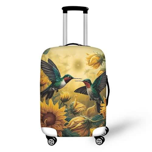 Pzuqiu Gepäckhülle, Kofferhüllen, Schutz, passend für 45,7 - 81,3 cm große Koffer, Reisezubehör, Sonnenblumenkolibri, XL (29-32 inch suitcase) von Pzuqiu