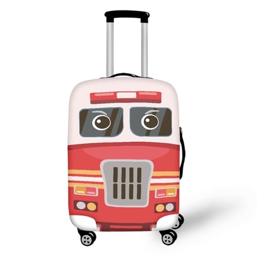 Pzuqiu Kofferabdeckung, kratzfest, Gepäck-Schutzzubehör für Kinder und Erwachsene, Cartoon-Feuerwehrauto, XL (29-32 inch suitcase) von Pzuqiu