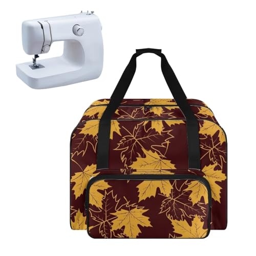Pzuqiu Nähmaschinenkoffer, schwere gepolsterte Tragetasche, tragbare Handtasche, kompatibel mit den meisten Standard-Nähmaschinen, ahornblatt, Nähmaschinen-Handtasche von Pzuqiu
