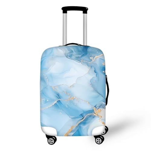 Pzuqiu Reisegepäckhülle, modischer Druck, Gepäckhüllen, Koffer-Schutz, passend für 45,7 - 81,3 cm Gepäck, Blauer Marmor, XL (29-32 inch suitcase) von Pzuqiu