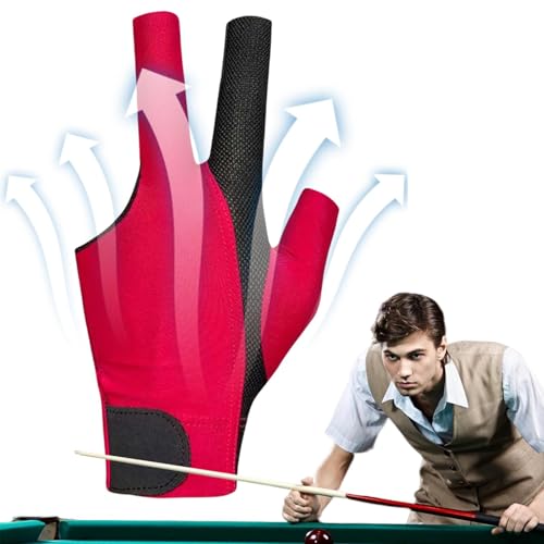 Pzuryhg Billard-Fäustlinge, atmungsaktiv, 3-Finger-Fäustlinge, rutschfest, professioneller Stretch-Handschuh für linke Hand/rechte Hand, für Herren von Pzuryhg