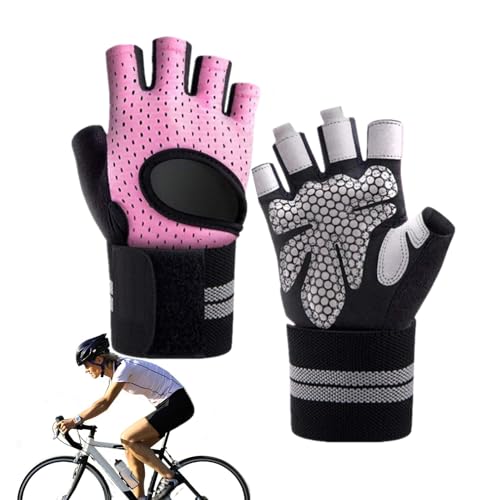 Pzuryhg Fahrradhandschuhe für Herren, Halbfinger-Anti-Rutsch-Handschuhe, bequeme Handschuhe, Handflächenschutz, Übungs-Fäustlinge zum Reiten, Radfahren, Klimmzügen von Pzuryhg