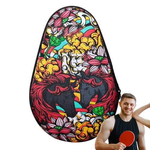 Pzuryhg Pong Paddle Case | National Trend Pong Paddle Bag | Table Tennis Racket Cover for 2 Paddles and Multiple Balls, Organizer for Table Tennis Equipment, Ideal for Player with 7.87 inches von Pzuryhg