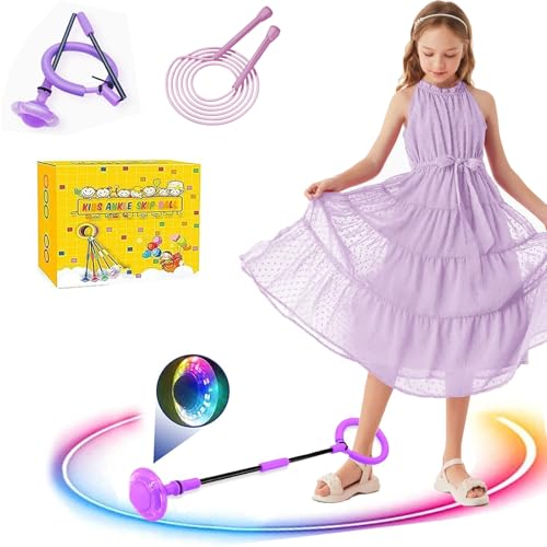 Q-WOOFF Jumping Ball and Skipping Rope,Für Outdoor-Spielzeug für Kinder im Alter Von 5–12 Jahren,Geschenke für Mädchen Im Alter Von 8–12 Jahren, Geschenke für Jungen, Bewegung, Springspiele (Lila) Q-WOOFF Jumping Ball and Skipping Rope,Für Outdoor-Spielzeug für Kinder im Alter Von 5–12 Jahren,Geschenke für Mädchen Im Alter Von 8–12 Jahren, Geschenke für Jungen, Bewegung, Springspiele (Lila) von Q-WOOFF