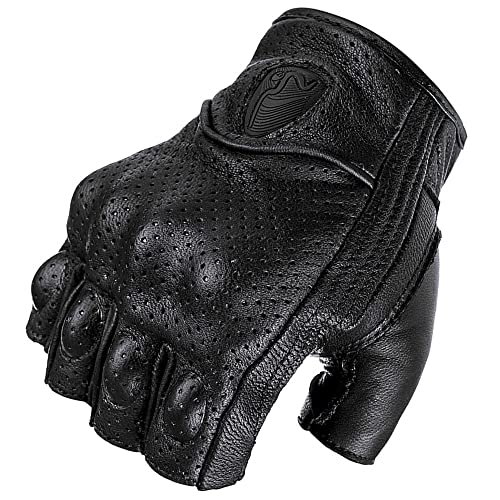 QAINKUN Motorradhandschuhe Atmungsaktive Fingerlose Handschuhe Sommer Motorradhandschuhe Motocross Handschuhe Retro Moto Motorradfahrer Motorrad Handschuhe (Color : 4, Größe : XL) von QAINKUN