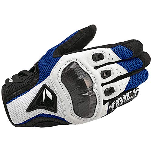 QAINKUN Motorradhandschuhe Atmungsaktive Leder-Motorradhandschuhe Racing-Handschuhe Motocross-Handschuhe Handschuhe Motorrad Handschuhe (Color : 391 Blue, Größe : XL) von QAINKUN