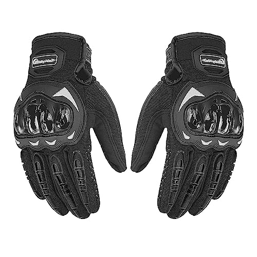 QAINKUN Motorradhandschuhe Motorradhandschuhe Wearable Sport Full Finger Fäustlinge Moto Schutzausrüstung Moto Racing Handschuhe Motorrad Handschuhe (Color : Noir, Größe : L) von QAINKUN