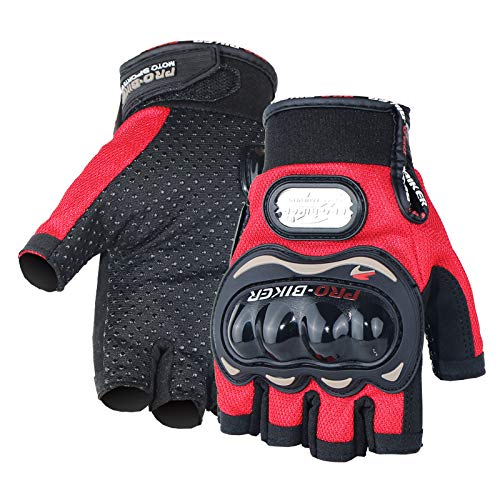 QAINKUN Motorradhandschuhe Motorradhandschuhe Wearable Sport Full Finger Fäustlinge Moto Schutzausrüstung Moto Racing Handschuhe Motorrad Handschuhe (Color : Red, Größe : XL) von QAINKUN