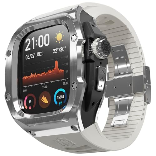 QANXGOG Armband Kompatibel mit Apple Watch Ultra 2/1 49mm, Robuste Herren-Schutzhülle mit TPU-Band, Sturzsicherer Bumper mit Band für iWatch Ultra 2/1,Silver QANXGOG Armband Kompatibel mit Apple Watch Ultra 2/1 49mm, Robuste Herren-Schutzhülle mit TPU-Band, Sturzsicherer Bumper mit Band für iWatch Ultra 2/1,Silver von QANXGOG