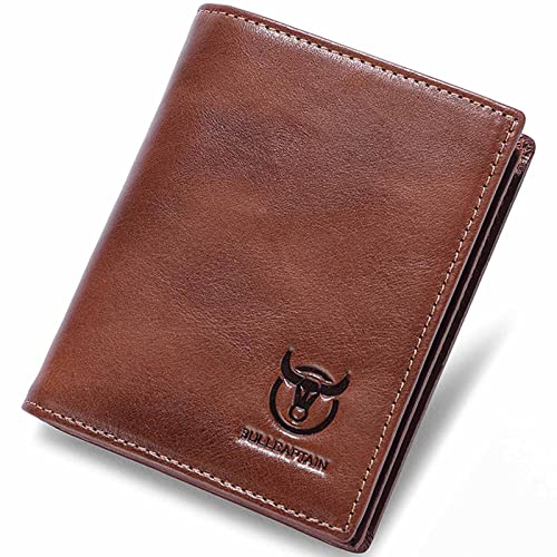 QANXGOG Herren Geldbörsen mit RFID Schutz, Groß Echtleder Portemonnaie Herren in Hochformat, Trifold Geldbeutel für Männer, Brieftasche Wallet Portmonee mit 15 Kartenfächer,Coffee von QANXGOG