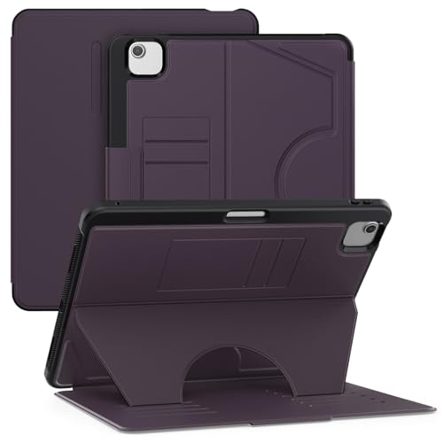 QANXGOG Hülle für iPad Air 13 Zoll (M2) 2024, Folio-Hülle aus PU-Leder mit 5-Fach verstellbarem Ständer/Kartenfach/Stiftehalter/automatischer Sleep/Wake-Funktion,Purple von QANXGOG