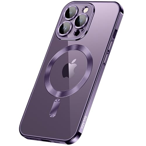 QANXGOG Hülle für iPhone 16/16 Plus/16 Pro/16 Pro Max, Luxuriöse, Weiche und Flexible TPU-Hülle mit Vollständigem Kameraobjektivschutz [kompatibel mit MagSafe],Purple,16 Plus von QANXGOG