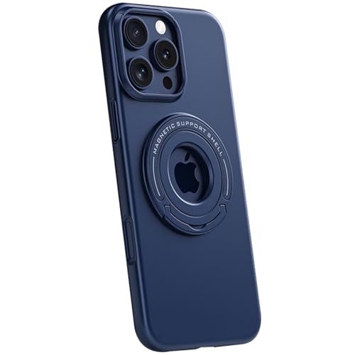 QANXGOG Hülle für iPhone 16/16 Plus/16 Pro/16 Pro Max, Unsichtbare Magnetische Matte Hülle mit Ständer, Versteckter Teleskopständer, Hautfreundliche Haptik, Präzise Aussparungen,Blue,16 Pro von QANXGOG