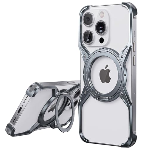 QANXGOG Hülle für iPhone 16/16 Pro/16 Pro Max, Robustes Metall mit Mechanischem Arm-Design, Rahmenlose Hülle mit 360° Drehbarem Magnetständer,Gray,16 Pro QANXGOG Hülle für iPhone 16/16 Pro/16 Pro Max, Robustes Metall mit Mechanischem Arm-Design, Rahmenlose Hülle mit 360° Drehbarem Magnetständer,Gray,16 Pro von QANXGOG