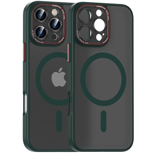 QANXGOG Hülle für iPhone 16 Pro Max/16 Pro/16 Plus/16, Extrem Langlebige Hülle mit Matter Oberfläche, Stoßfest und Kratzfest mit Umfassendem Kameraschutz, Kompatibel mit Magsafe,Green,16 Pro Max von QANXGOG