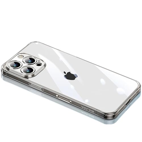 QANXGOG Hülle für iPhone 16 Pro Max/16 Pro/16 Plus/16, Hautfreundlicher Harter PC, Transparente Rückseite, Weicher TPU-Rahmen [Anti-Vergilbung], Stoßdämpfende Air Guard-Ecken,Black,16 Pro Max von QANXGOG