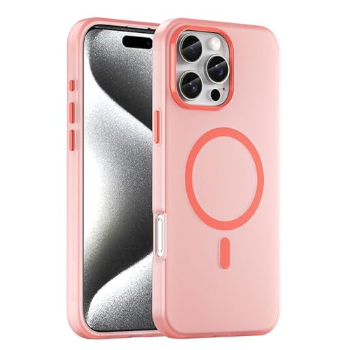 QANXGOG Hülle für iPhone 16 Pro Max/16 Pro/16 Plus/16, Schlanke TPU + PC Hybrid-Schutzhülle, Kompatibel mit MagSafe, Kratzfest & Vergilbungsfrei,Red von QANXGOG