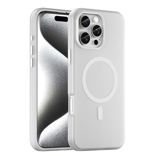 QANXGOG Hülle für iPhone 16 Pro Max/16 Pro/16 Plus/16, Schlanke TPU + PC Hybrid-Schutzhülle, Kompatibel mit MagSafe, Kratzfest & Vergilbungsfrei,White von QANXGOG