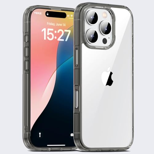 QANXGOG Kristallklare Hülle für iPhone 16 Pro Max/16 Pro/16 Plus/16, Stoßfest, Kratzfest, Schlankes TPU- und PC-Hybrid [vergilbt Nicht], Kabelloses Laden Kompatibel,Brown,16 von QANXGOG