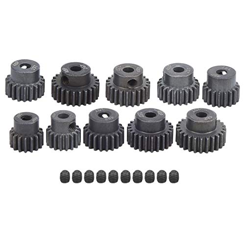 QANYEGN 10 Stück RC Motor Gear Kit, 16T 25T 7075 48P Stahl-RC Car Motor Zahnräder, Metall Ritzel Motorzahnrad Für 1/8 1/10 Bürstenlose Motoren, RC Zubehör von QANYEGN