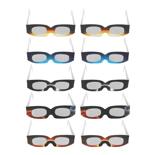 QANYEGN 10-teilige Sonnenfinsternis-Brille, sichere Sonnenbrille mit direktem Schatten, Augenschutz-Sonnenbrille für direkte Sonneneinstrahlung von QANYEGN