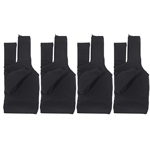 QANYEGN Billardhandschuh, schwarzer 3-Finger-Snooker-Pool, Handschuhe für den linken und rechten Finger, Spandex-Handschuh von QANYEGN